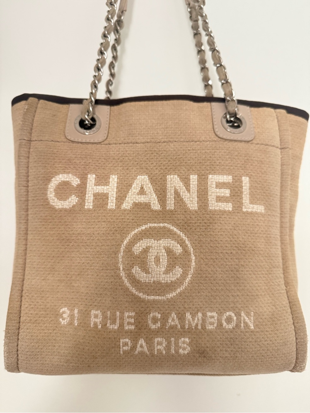 CHANEL Mini Deauville Canvas Tote | 100% Authentic
